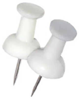 Push Pins, White, 16-Pk.