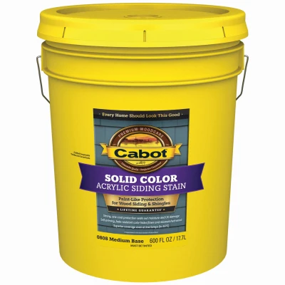 Solid Color Latex Siding Stain, Medium Base, 5-Gallons