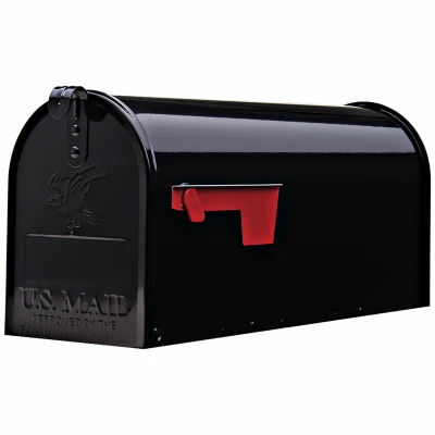 Elite Post-Mount Mailbox, Medium, Black Steel