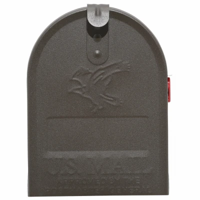 Elite Medium Post-Mount Mailbox in Textured Bronze Steel Finish