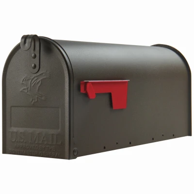 Elite Post-Mount Mailbox, Medium, Textured Bronze Steel