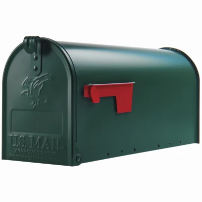 Elite Post-Mount Mailbox, Medium, Green Steel