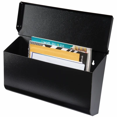 Woodlands Extra Large Wall-Mount Mailbox in Black Steel Finish