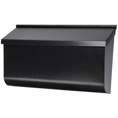 Woodlands Wall-Mount Mailbox, Black Steel, XL