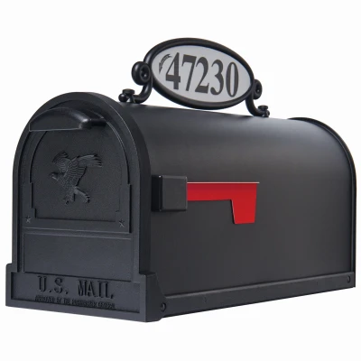 Reflective Address Number Plaque, Black Plastic, Durable Outdoor Sign
