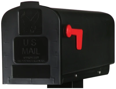 Parsons Post-Mount Mailbox, Medium, Black Plastic