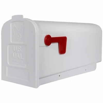 Parsons Post-Mount Mailbox, Medium, White Plastic