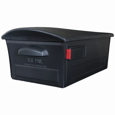 Mailsafe Post-Mount Mailbox, Large, Locking, Black Plastic