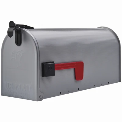 Grayson Post-Mount Mailbox, Medium, Silver Gray Steel