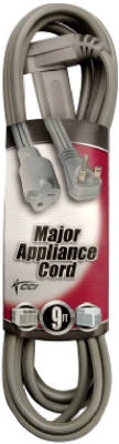 Air Conditioner Extension Cord, 14/3 SPT-3 250V Gray, 9 Ft.