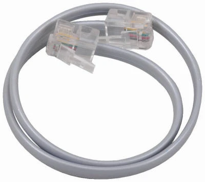 Phone Line Cord, Silver, 12-In.