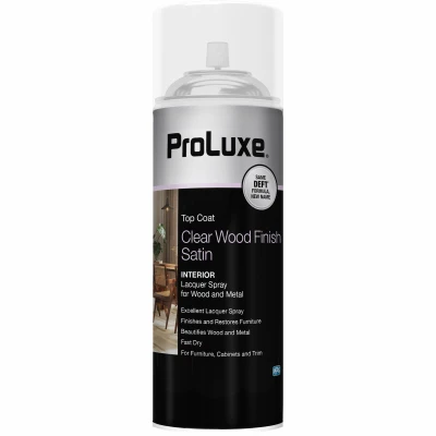 12.25 Oz. Satin Clear Wood Finish Interior Spray Lacquer - Non-yellowing