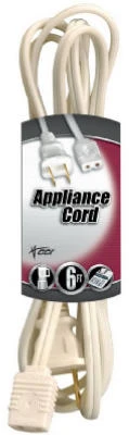 Appliance Cord, 18/2 SPT-2, White, 6 Ft.