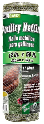 Galvanized Poultry Netting, 1-In. Mesh, 12-In. x 50-Ft.
