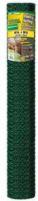 Poultry Netting, Green PVC Coating, 1-In. Mesh, 48-In. x 50-Ft.