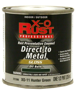 Premium Ant-rust Oil-base Enamel, Hunter Green Gloss, 1/2-pint - Heavy Duty Formula