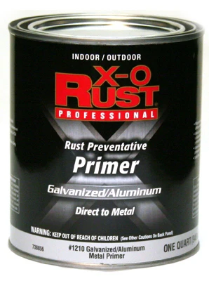 X-O Rust Metal Primer, Waterborne Galvanized/Aluminum, Qt.