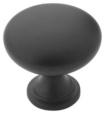 Edona Cabinet Knob, Matte Black, 1-1/4 In. Round