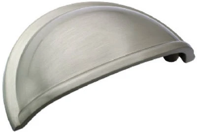 Cup Cabinet Pull, Satin Nickel, 3 In.