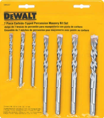 7-Pc. Percussion Masonry Drill Bit Set