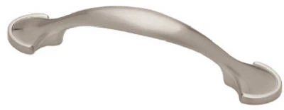 Half Round Cabinet Pull, Brushed Satin Nickel, 4.5-inch With 3-inch Center Holes