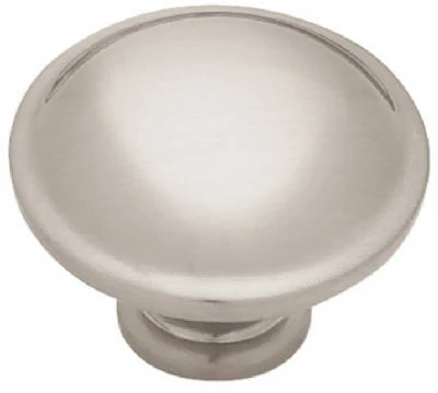 Cabinet Knob, Satin Nickel, 1.25-In. Round