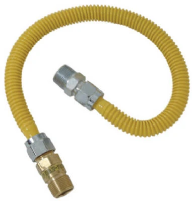Gas Connector, Coated Stainless Steel, 48-In., 1/2-In. I.D., 5/8-In. O.D.