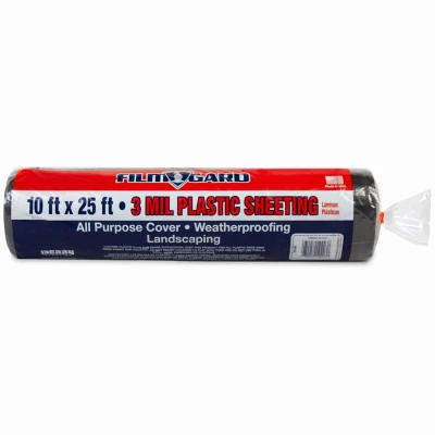 Polyethylene Sheeting, Black, 3-Mil, 10 x 25-Ft.