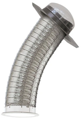Sun Tunnel Skylight, Flexible Tunnel, Low Profile Acrylic Dome, 22-In.