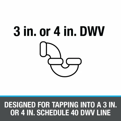 Schedule 40 Drain Waste Vent Polyvinyl Chloride Saddle Tee Pipe Kit 4 Inch by 2 Inch