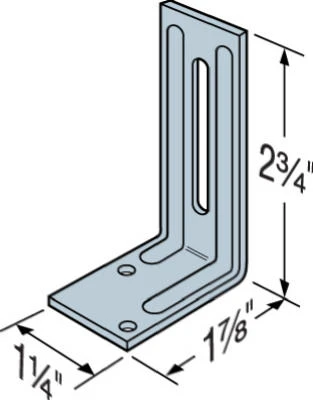 Roof Truss Clip, 18 Gauge, 0.131 x 2-1/2 In. Slot