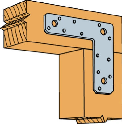 L-Strap Reinforcement Angle, For L Insection, 14 Gauge, 8 x 8 x 2 In.