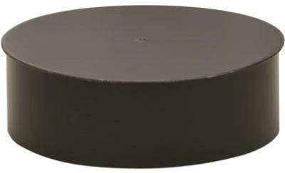 Black Stove Pipe Clean Out Tee Cap, 24 Gauge, 6 In.