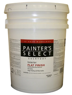 Everyday Interior Paint, Flat, Latex, White, 5-Gallons