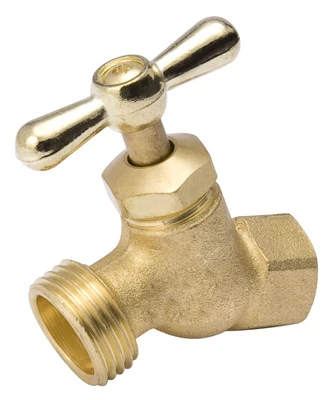Hose Bibb, Straight, No-Kink, Brass, 1/2 FP x 3/4 In. Hose