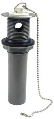 Polyvinyl Chloride Pull-Out Plug with Chain and Stopper, 1-1/4 Inch Diameter by 5 Inch Length