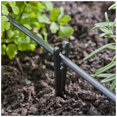 Heavy-Duty Tubing Support Stake for 1/8 - 1/4 in. Tubing, Plastic, 6-In., 25-Pack