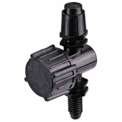Adjustable Flow Micro Sprinkler, Quarter-Circle Pattern, Fan Spray, with 10-32 Threaded Inlet, 5-Pack