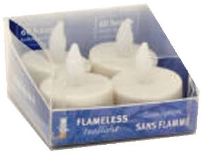 Flameless Tea Light Candles With Batteries, White, 4-Pk.