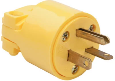 Pass and Seymour Residential Construction Plug Yellow Vinyl 2-Pole 3-Wire 20 Amp 250 Volt