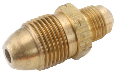 Brass Polished Flare Connector, 3/8 Inch Diameter