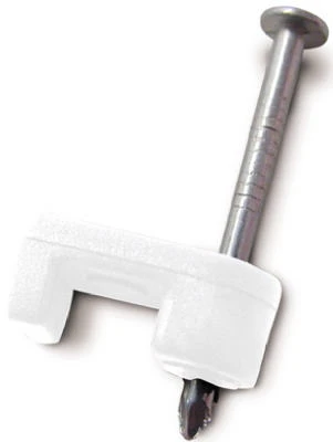 Coaxial Cable Staple, White, 1/4-In., 50-Pk.