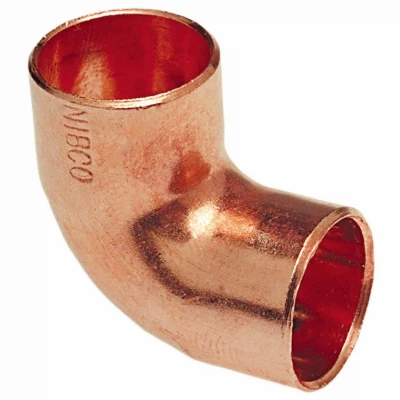 Copper Pipe Reducing Elbow, 90 Degrees, 3/4 x 1/2 In. CxC