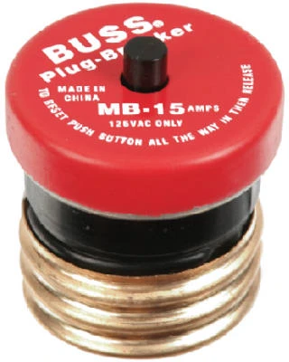 15-Amp 125V Edison Base Plug Fuse Circuit Breaker