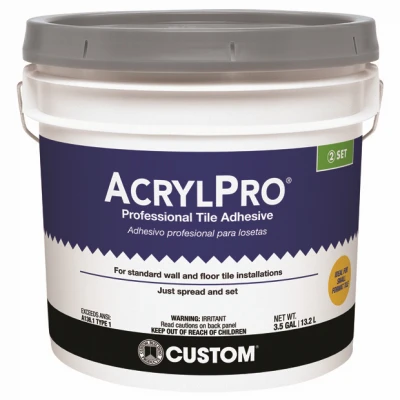 Ceramic Tile Adhesive, White, 3.5 Gallons