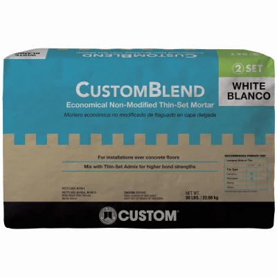Standard Thin-Set Mortar, White, 50-Lbs.