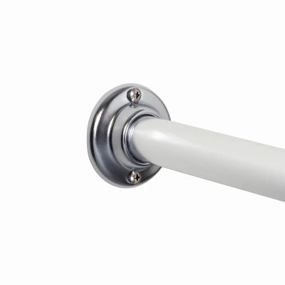 Builder's Shower Rod, Chrome Aluminum, 60-In.