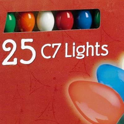 Christmas 25-Light Set, C7 Multi-Color Ceramic, 25-Ct.
