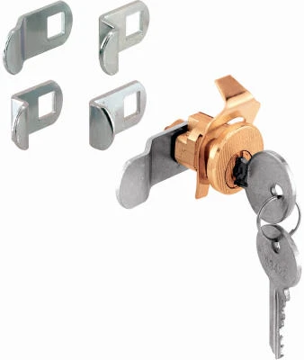 Mailbox Replacement Lock Assortment With 5 Cams & 2 Keys, Brass Finish