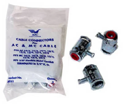 AFC-50 MC Flexible Metal Cable Box Connector, 1/2-In., 3-Pk.